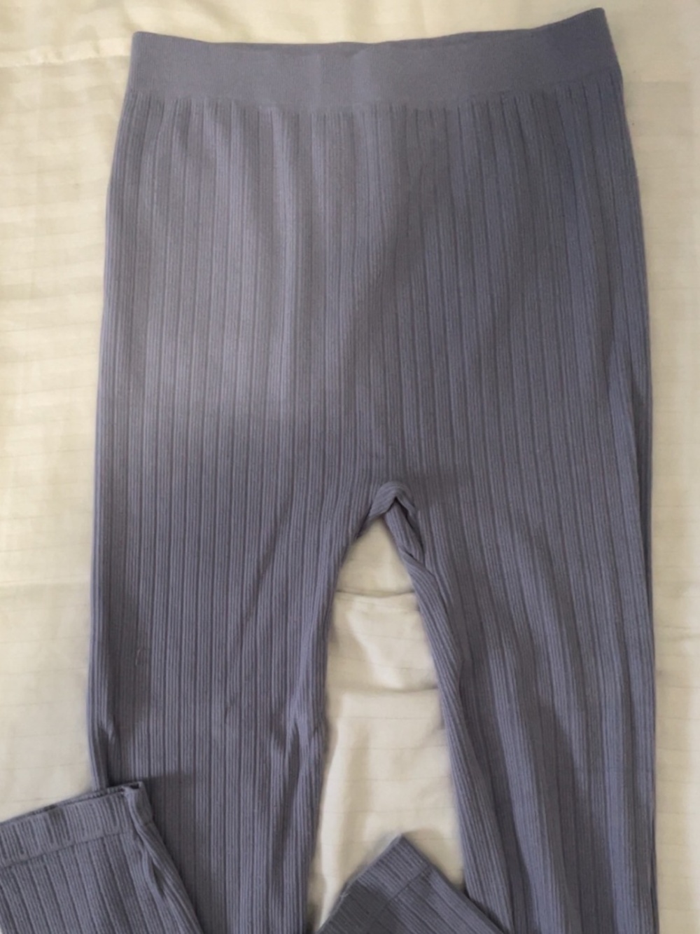 Free People Intimately Ribbed Pocket Leggings Blue Gray Seamless Lounge Pants M/